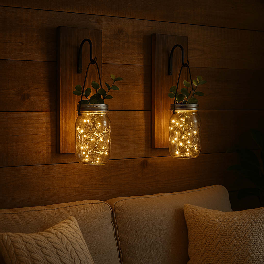DIY Mason Jar Wall Sconces