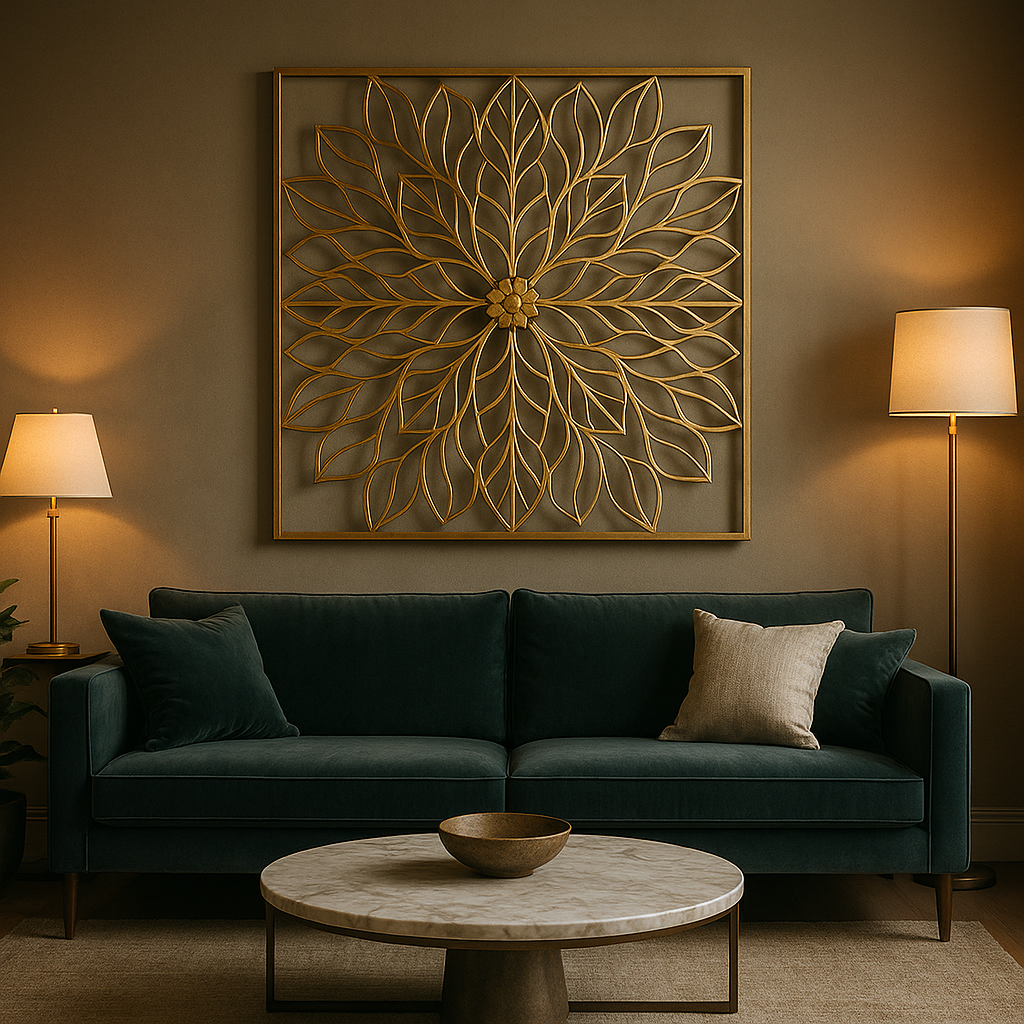 Luxury Metal Wall Decor with Gold Finishes