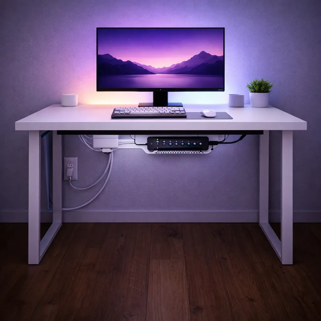 Minimal RGB gaming setup ideas with clean cable management