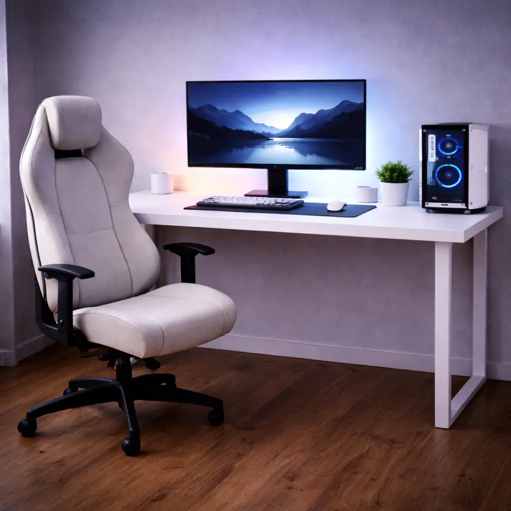 Minimal RGB gaming setup ideas with clean gaming chair