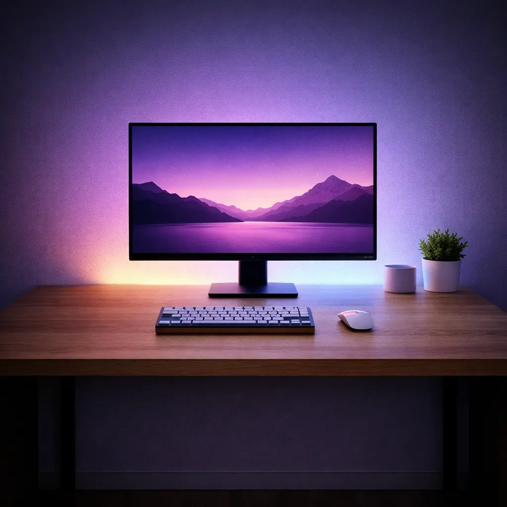 Minimal RGB gaming setup ideas with clean desk layout