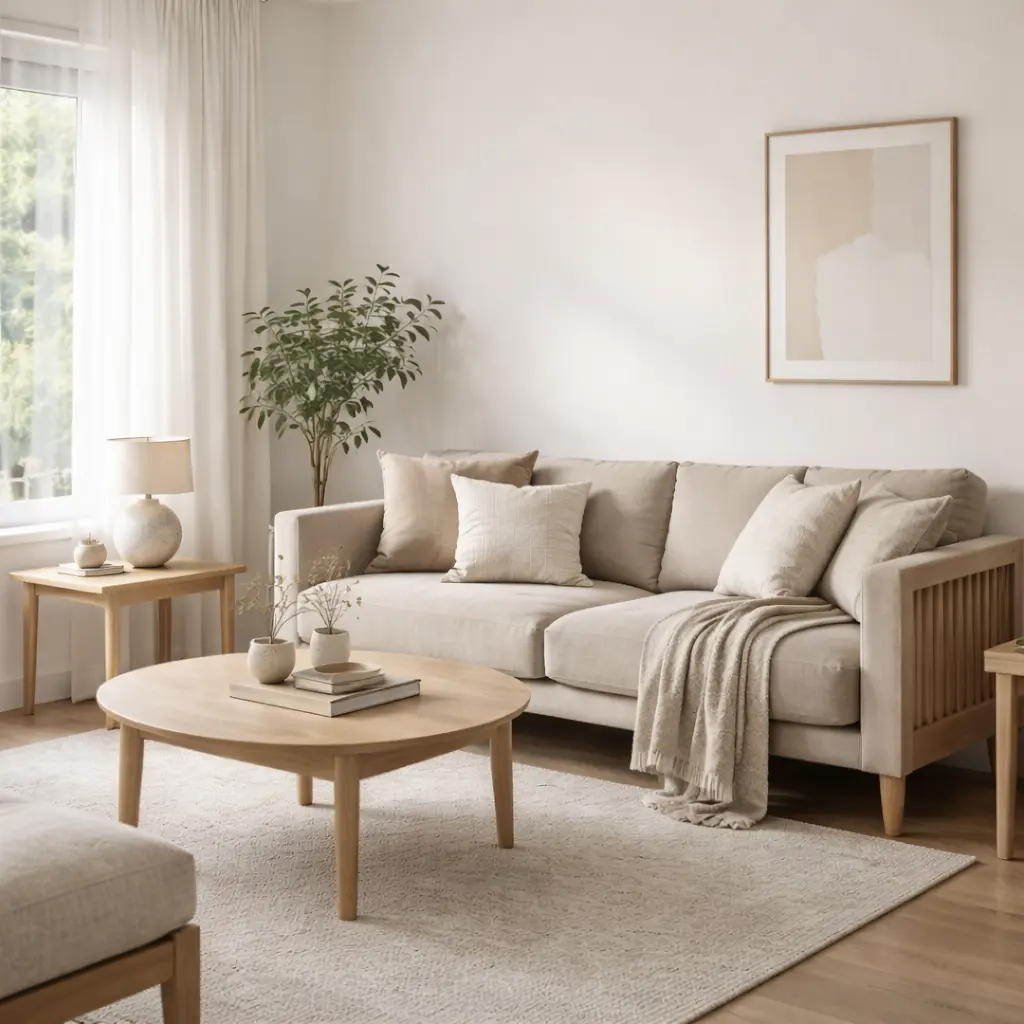 Small living room soshoku home decor ideas with soft neutral colors