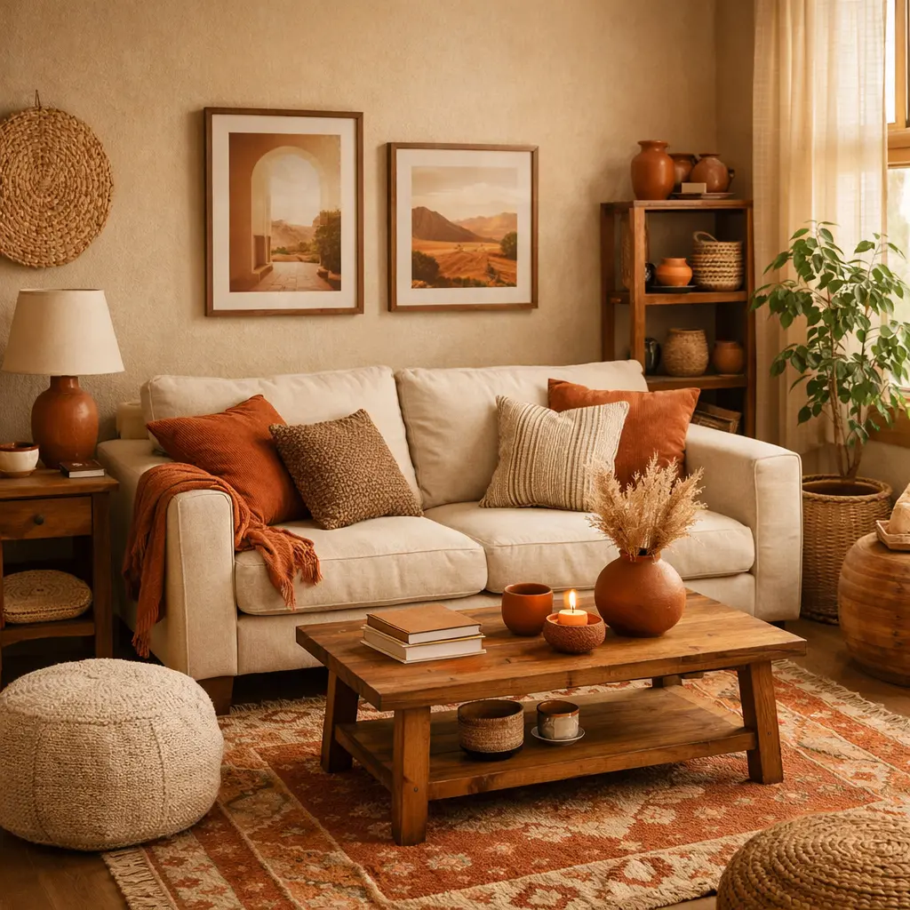 Cozy living room decor ideas with warm neutral color palette