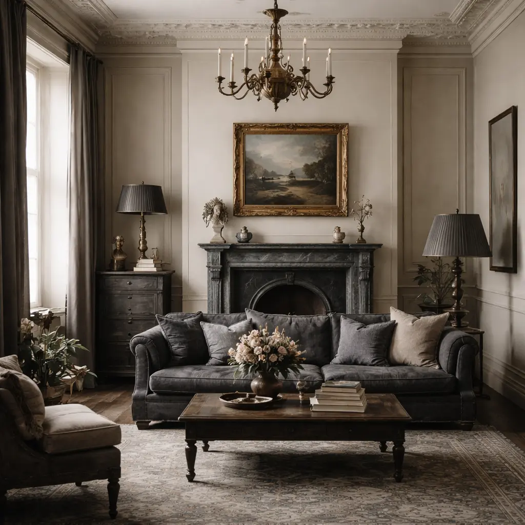 Vintage home decor with warm faded color palette